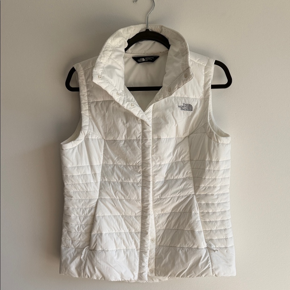 The North Face White Quilted Insulated Vest